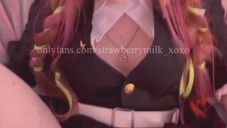 StrawberryMilk_xoxo Gets Drilled By Boyfriend In Mitsuri Cosplay