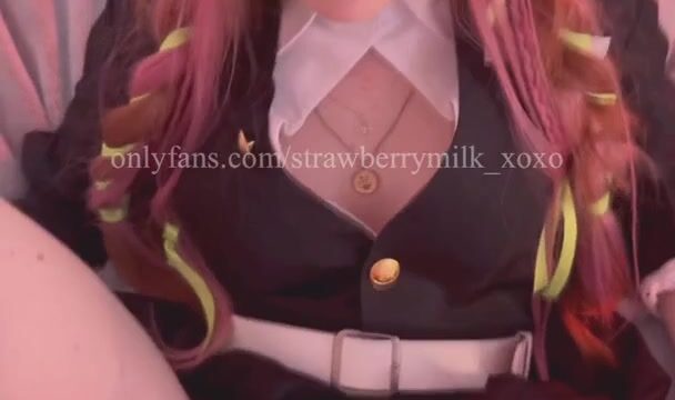 StrawberryMilk_xoxo Gets Drilled By Boyfriend In Mitsuri Cosplay